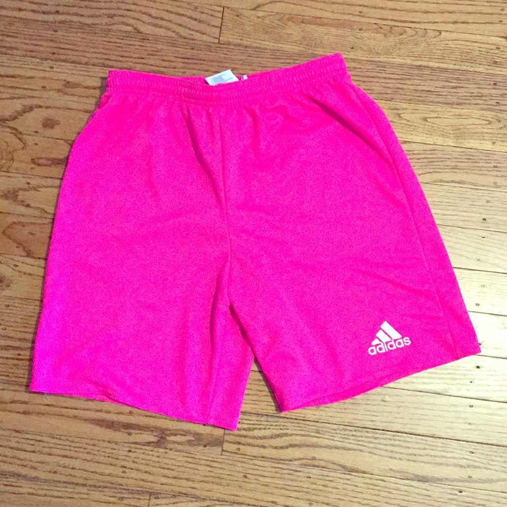 Pink adidas shorts size large